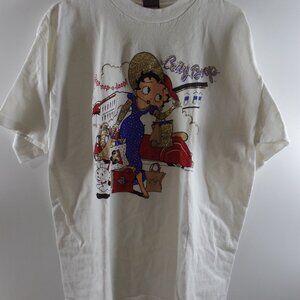 VTG Diamond Dust 90’s Original Betty Boop Glitter "Boop-opp-a doop" T-Shirt XL